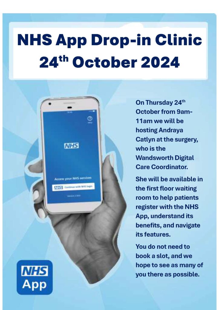 nhs app drop in poster